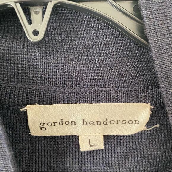 Gordon Henderson Vintage Merino Wool Sweater Navy Blue size large - Picture 8 of 8